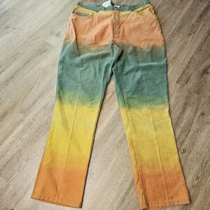 SAXONY sportswear Sz 42 MEN'S jean flywear nx-4 Color Block Vtg 90s Y2k Read